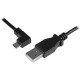 StarTech.com Cable de 0,5m Micro USB Acodado a la Izquierda para Carga y Sincronización de Smartphones o Tablets USBAUB50CMLA